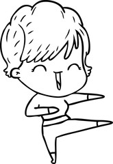 cartoon laughing woman