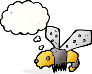 cartoon bee with thought bubble