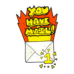 freehand drawn cartoon you have mail symbol