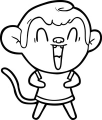 cartoon laughing monkey