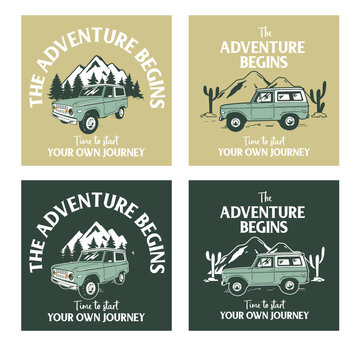 Vintage hipster Jeep Adventure T-Shirt design