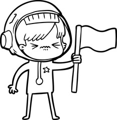 cartoon astronaut woman