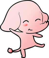 cute cartoon elephant dancing