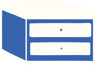 hand drawn cartoon doodle of a bedside table