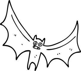 line drawing cartoon bat