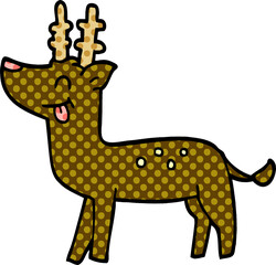 cartoon doodle happy deer