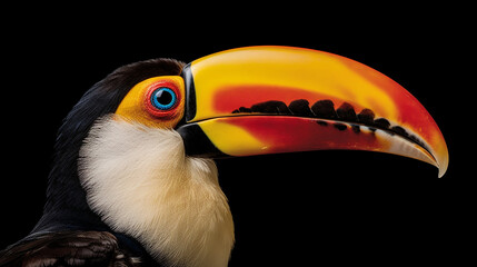 toucan on a black background