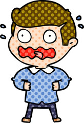 cartoon man totally stressed out