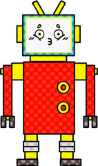 comic book style cartoon of a robot