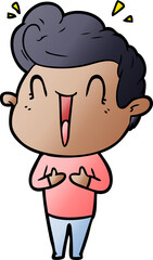 cartoon excited man