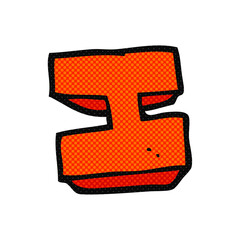 freehand drawn cartoon letter I