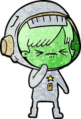 Obraz premium angry cartoon space girl