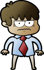 annoyed cartoon boy