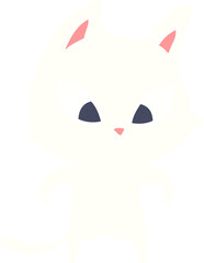confused flat color style cartoon cat