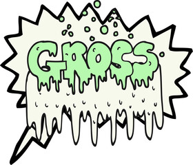 freehand drawn speech bubble cartoon gross symbol