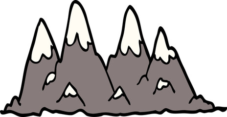 cartoon doodle mountain range