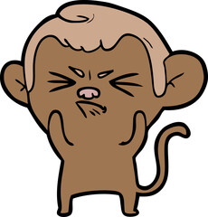 cartoon annoyed monkey