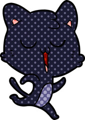 Obraz premium cartoon cat singing