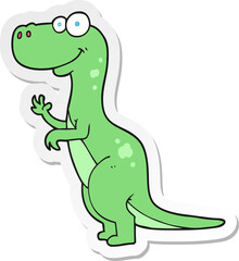 sticker of a cartoon dinosaur