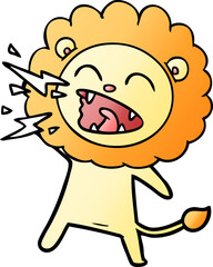 Obraz premium cartoon roaring lion