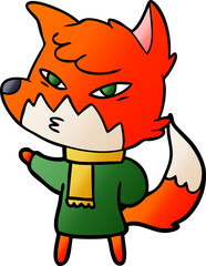 clever cartoon fox