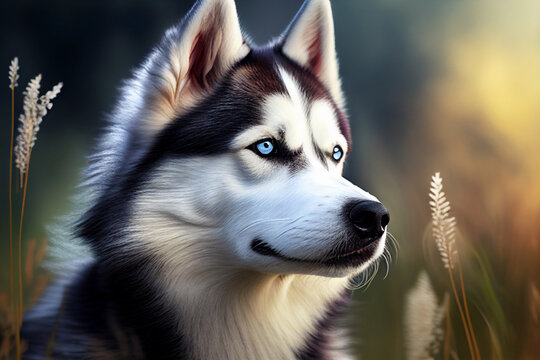 Husky dog breed. AI Generated