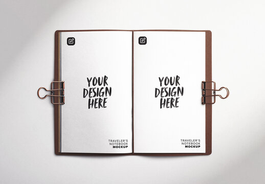 Traveler's Notebook Mockup with Leather Cover