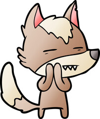 cartoon wolf showing teeth