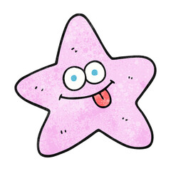 freehand textured cartoon starfish