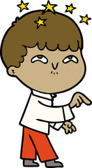 cartoon amazed boy