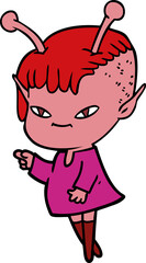 cute cartoon alien girl