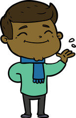 happy cartoon man