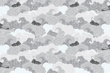Illustration of the Chinese clouds on background.