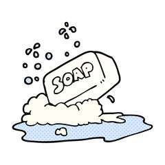 freehand drawn cartoon bar of soap