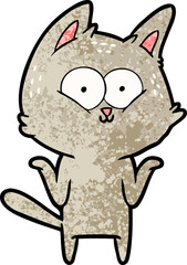 cartoon cat shrugging shoulders