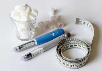  Insulin injection pen or insulin cartridge pen for diabetics.