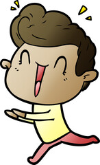 cartoon excited man