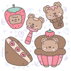 Bear cupcakes and bakery in brown earth tones