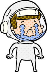Obraz premium cartoon crying astronaut