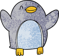 cartoon penguin jumping for joy