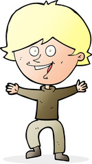 cartoon happy boy laughing