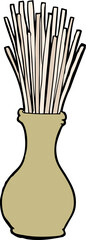 cartoon reeds in vase