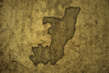 map of republic of the congo on a old vintage crack paper background .