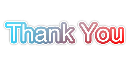word thank you illustration on white background
