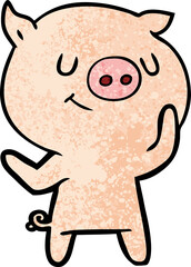 happy cartoon pig