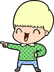 happy cartoon boy