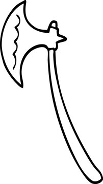 recommend clip art: line drawing cartoon medieval axe