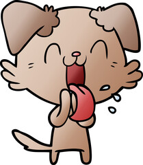 cartoon panting dog