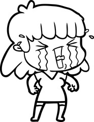 cartoon woman in tears