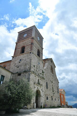 The facade of the cathedral of Sant'Angelo dei Lombardi,a village in the province of Avellino,...